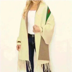 Fashion sweater poncho preppy